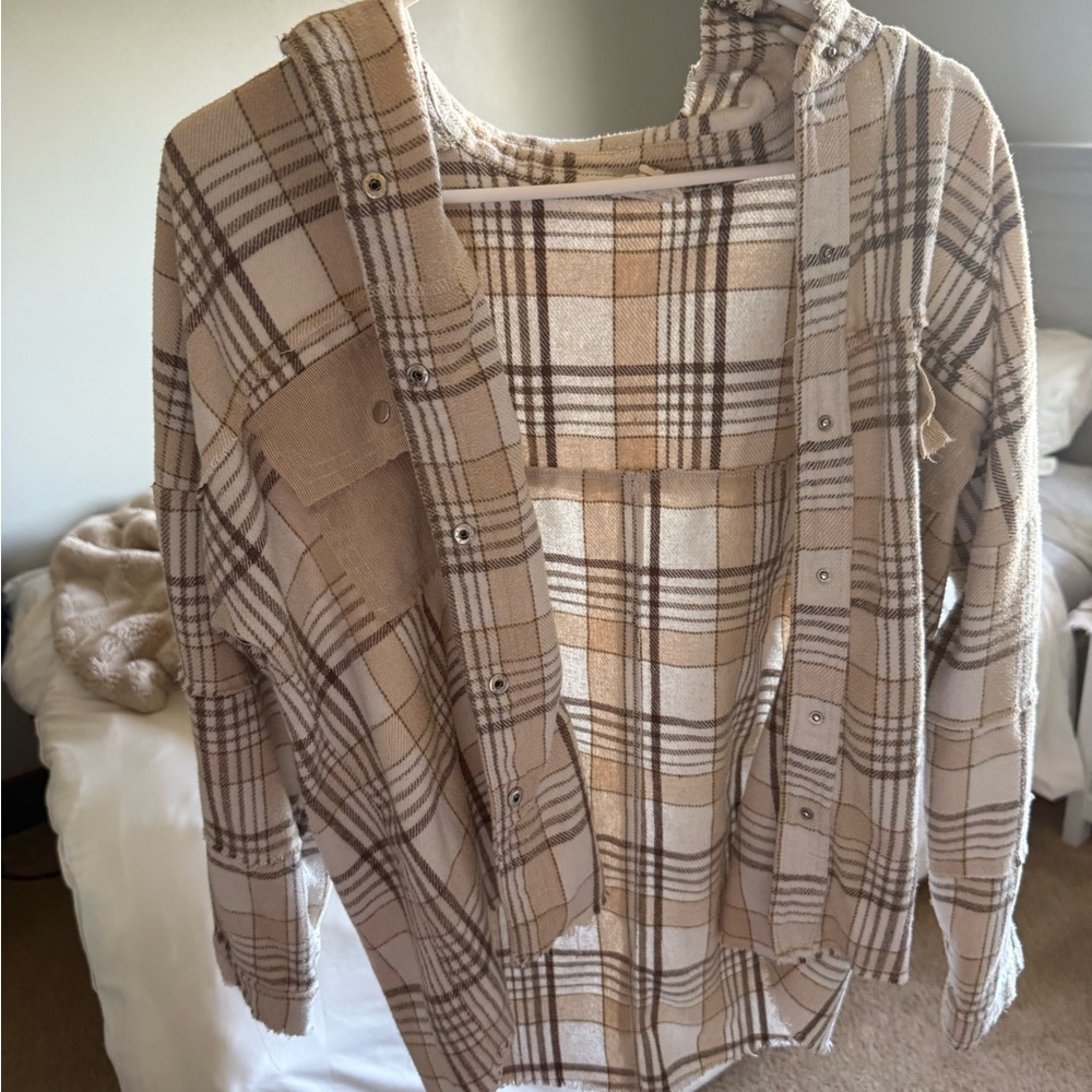 1.4.3. Story by Line Up Beige Plaid Button-Front Cardigan